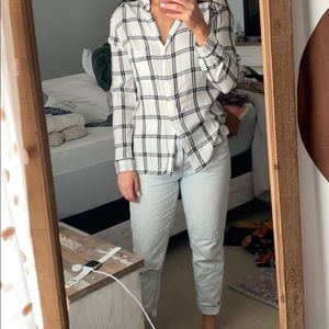 Black and white button up